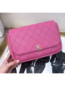 Chanel Large Quilting Lambskin Chain Flap Bag AS0138 Pink 2019