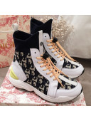 Dior Walk'n'Dior Oblique Canvas High-top Lace-up Sneaker White 2019