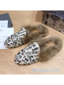 Dior Dway Love Cotton Flat Wool Slipper Mules 08 2020