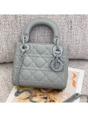 Dior Mini Lady Dior Bag in Ultra-Matte Cannage Calfskin Stone Grey 2020