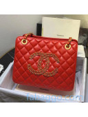 Chanel Calfskin Chain CC Accordion Shoulder Bag AS1751 Red 2020