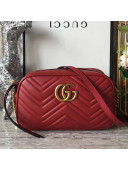 Gucci GG Marmont Matelassé Small Camera Shoulder Bag 447632 Red