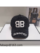 Balenciaga Fur BB Baseball Hat Black 2021 110524
