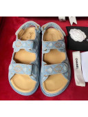 Chanel Denim Strap Flat Sandals Light Blue 2020