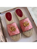 Gucci GG Matelassé Canvas Espadrille Sandal Pink 2020