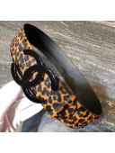 Chanel Leopard Print Horsehair Belt 5CM Width Black 2020