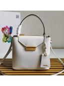 Prada Saffiano Leather Bucket Bag 1BN012 White 2020
