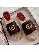 Gucci GG Matelassé Canvas Espadrille Sandal Chocolate 2020