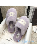 Chanel Wool CC Flat Slipper Mules Purple 01 2020