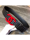 Chanel Black Lambskin Leather Belt 5CM Width Red 2020