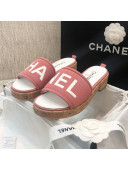 Chanel Denim Slide Sandals G34826 Pink 2021