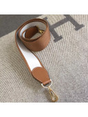 Hermes Leather & Canvas Shoulder Strap White/Brown