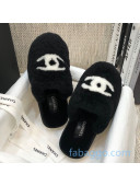 Chanel Wool CC Flat Slipper Mules Black 05 2020