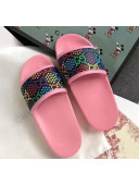 Gucci GG Psychedelic Supreme Canvas Slide Sandal Pink 2020(For Women and Men)