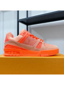 Louis Vuitton Men's Trainer Monogram Denim Sneakers Orange 2021