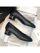 Chanel Calfskin Crystal Heel 35mm Pumps Black 2020