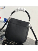 Prada Margit Leather Small Top Handle Bag 1BC082 Black 2019