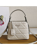 Prada Spectrum Small Quilted Leather Shoulder Bag 1BA311 Chalk White 2020
