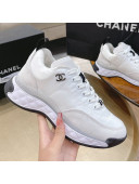 Chanel Nylon and Suede Sneakers G38035 White 2021 04