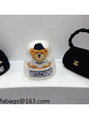 Moschino Bear Cotton Knit Hat White 2021 110572