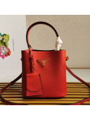 Prada Small Saffiano Leather Panier Bucket Bag 1BA217 Red 01 2020