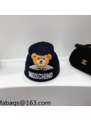Moschino Bear Cotton Knit Hat Black 2021 110573