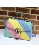 Gucci GG Marmont Matelassé Small Top Handle Bag 498110 Multicolor Pastel 2020
