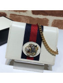Gucci Leather Rajah Chain Card Case Wallet ‎573790 White