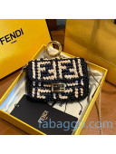 Fendi Woven Raffia Nano Baguette Charm Black 2020