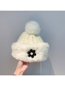 Chanel Bloom Knit Hat White 2021 110495