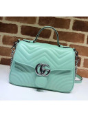 Gucci GG Marmont Matelassé Small Top Handle Bag 498110 Pastel Green 2020