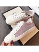 Gucci Ace Rainbow GG Leather Sneakers Pink 02 2019 (For Women and Men)