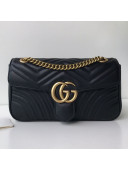 Gucci GG Marmont Leather Small Shoulder Bag ‎443497 Black/Gold 2019