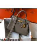 Hermes Kelly Mini Bag 20cm in Togo Calfskin Elephant Grey 2021
