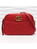 Gucci GG Marmont Leather Medium Shoulder Bag 443499 Red 2019