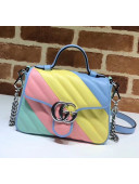 Gucci GG Marmont Matelassé Mini Top Handle Bag 547260 Multicolor Pastel 2020