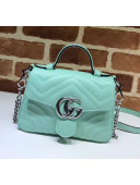 Gucci GG Marmont Matelassé Mini Top Handle Bag 547260 Pastel Green 2020