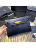 Saint Laurent Manhattan Shoulder Bag in Smooth Shiny Leather 579271 Black 2020