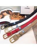 Chanel Quilted Lambskin Belt 30mm with Square Chain Buckle 2019