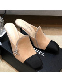 Chanel Velvet High-Heel Mules with Crystal Star 90mm G35833 Apricot 2020