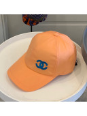 Chanel Chinlon Fabric Baseball Hat Orange 2021