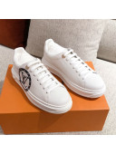 Louis Vuitton Time Out Leather Sneakers with LV Circle White 202002