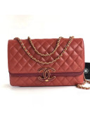 Chanel Medium Lambskin Double Flap Bag A57276 Red 2018