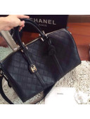 Chanel Quilted Calfskin Duffle Travel Black/Aged Gold 2020