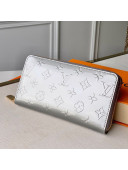 Louis Vuitton Zippy Long Wallet in Monogram Patent Calfskin M60017 Silver 2020