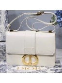 Dior 30 Montaigne CD Flap Bag in Smooth White Calfskin 2019