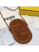 Fendi 12 Pro Phone Holder in Brown Leather and Suede 2021 8526