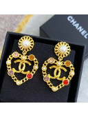 Chanel Colored Crystal Heart Earrings AB5678 2021