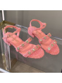 Chanel Tweed Flat Sandals G37212 Pink 2021