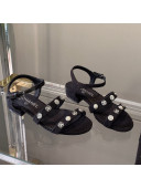 Chanel Tweed Flat Sandals G37212 Black 2021
